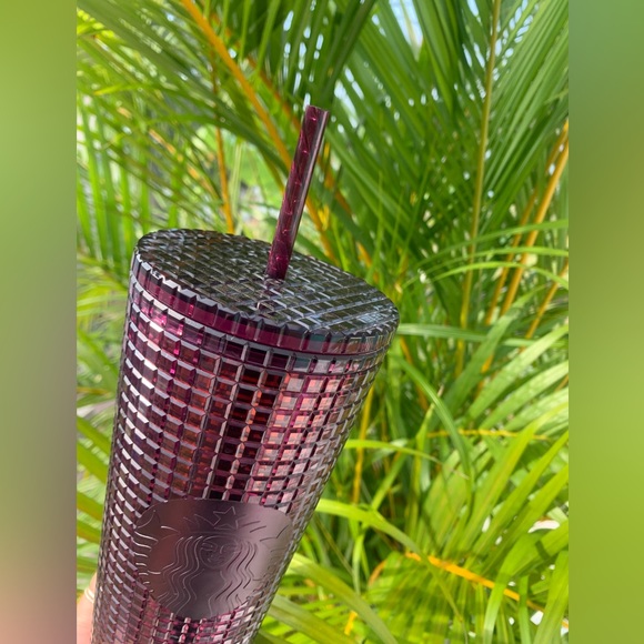 Starbucks Plum Maroon Grid Studded Cold Cup Tumbler Venti 24oz Insulated NWT - Picture 14 of 14